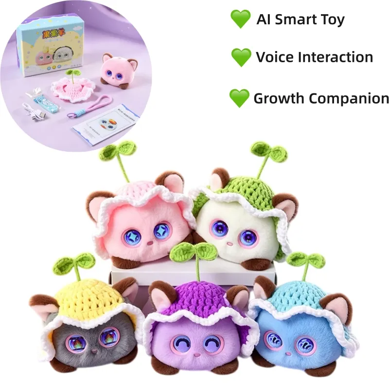 9cm AI Cat Robot Plush E-Pet Emotional Chatting Companion Toy Education Cartoon Stuffed Doll Voice Dialogue Portable Design