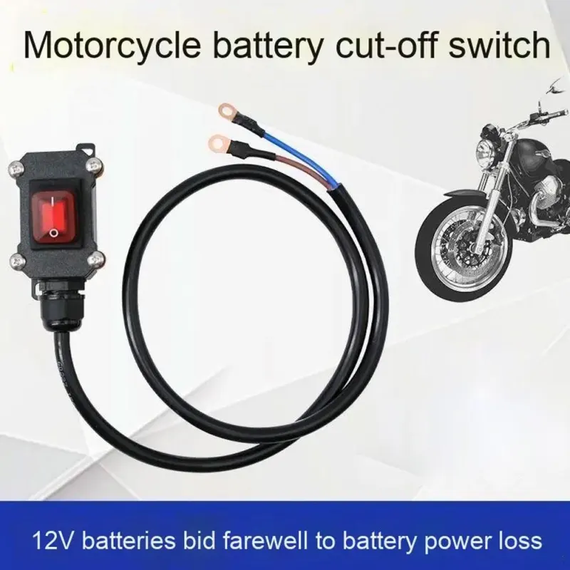 30/50/100cm Universal Motorcycle Kill Switch 12V/24V Heavy Duty Battery Disconnect Cable Waterproof Power Cut off Switch