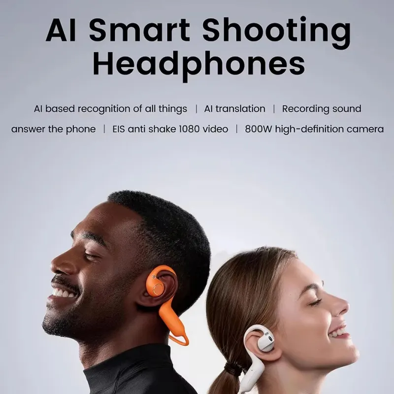 AI Smart Shooting Headphones with App Control Camera Integration Voice Assistant Real-Time Translation Music Player Phone Calls