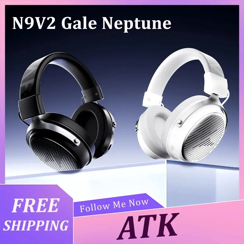 ATK N9V2 Gale Neptune Wireless Gaming Headphones Hi-Res AI Noise-Cancelling Microphone Lightweight Quad-Mode Bluetooth Earphones