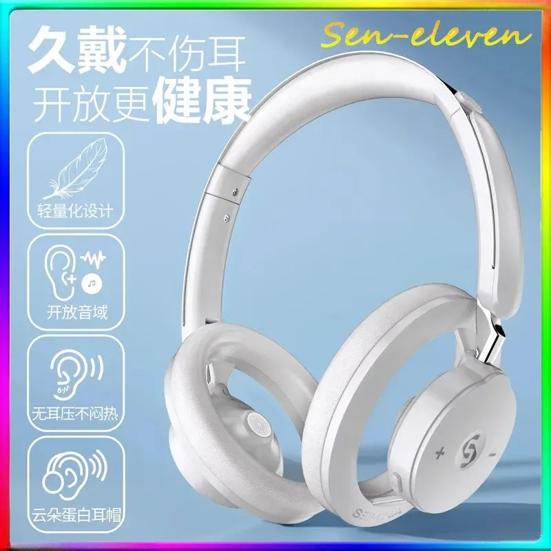 HTC HP06 Open-Ear Wireless Headphone Foldable Bluetooth AI Translate Headphones Over Ear with Built-in Microphone HIFI Stereo